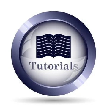 Tutorials icon. Internet button on white background.. Stock Illustration