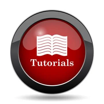 Tutorials icon. Internet button on white background.. Stock Illustration