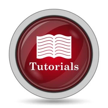 Tutorials icon. Internet button on white background.. Stock Illustration