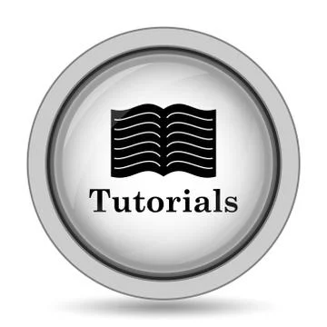 Tutorials icon. Internet button on white background.. Illustrazione stock