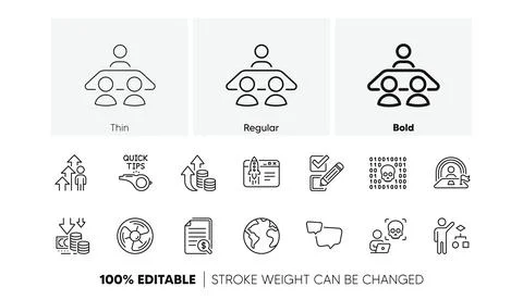 Tutorials, Interview job and Speech bubble line icons. For web app, printing Stock Illustration