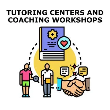 Tutoring centers coaching workshops concept preparing student Stock Illustration