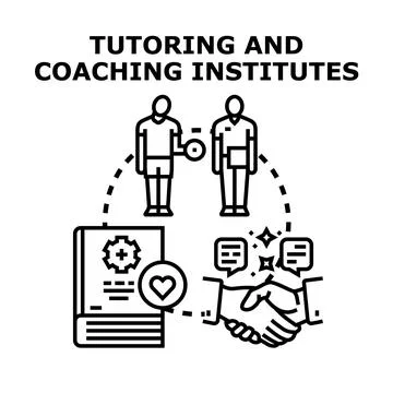 Tutoring coaching institutes vector concept illustration Stock Illustration