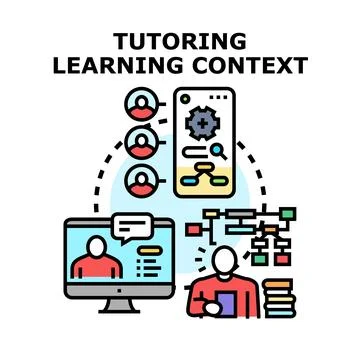Tutoring, learning and education context for online teaching 库存插图