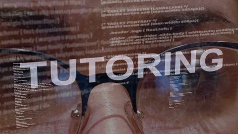 Tutoring text on female software developer Stock Footage 107780085