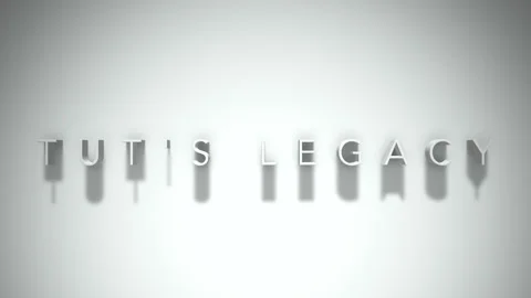 Tut's legacy 3D title animation white text on a white background Stock Footage 299428930