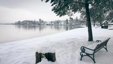 Tutzing snow Stock Photos