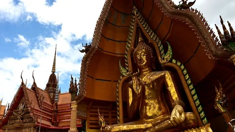 Tuum Sua temple (Tiger Cave temple), most popular temple in Kanchanaburi , Th Stock Footage 111207964