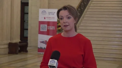 TUV bid to force decision on Irish language signs at Belfast train station to E Stock Footage 304978809