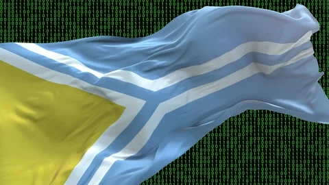Tuva flag - Waving flag on matrix binary code background Stock Footage 321421990