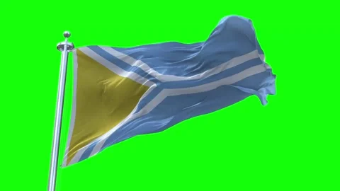 Tuva Flag Waving in Loopable and Textured green screen background Stock Footage 296875945