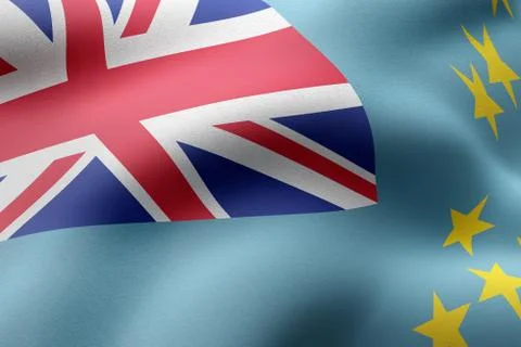 Tuvalu 3d flag Stock Illustration