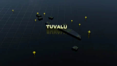 Tuvalu 3D Map With Animation Stock Footage 311335331