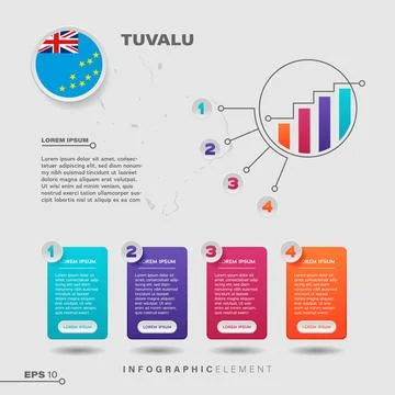 Tuvalu Chart Infographic Element Stock Illustration
