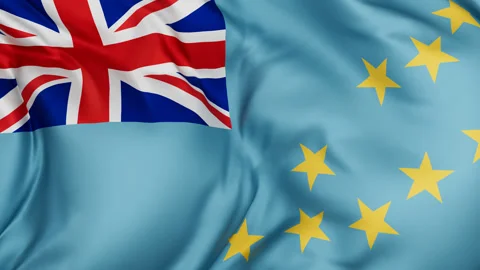 Tuvalu cloth flag background loop Stock Footage 310850975