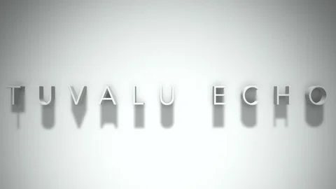 Tuvalu Echo 3D title animation with shadows on a white background Stock Footage 296002320