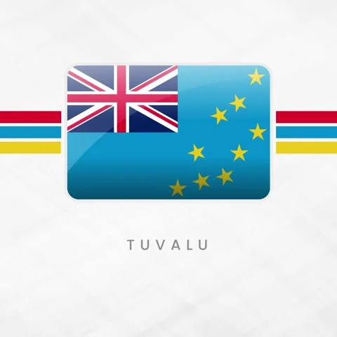 Tuvalu Flag Animation | Glossy Icon of Polynesian Nation | National Symbol Lo Stock Footage 334221802