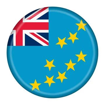 Tuvalu flag button 3d illustration with clipping path Stock Illustration