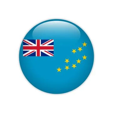 Tuvalu flag on button Illustrazione stock