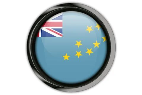 Tuvalu flag in the button pin Isolated on White Background Фото