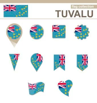 Tuvalu Flag Collection Stock Illustration