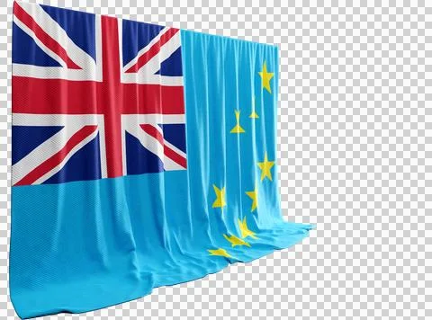 Tuvalu Flag Curtain in 3D Rendering called Flag of Tuvalu Stock-Illustration