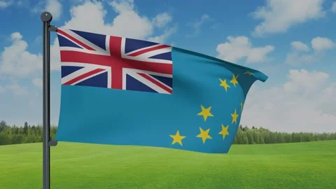 Tuvalu Flag Stock Footage 153256559