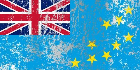 Tuvalu flag with grunge effect. Stock Illustration