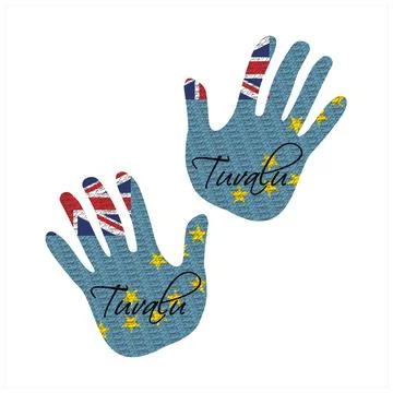 Tuvalu flag hand vector 库存插图
