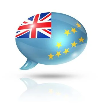 Tuvalu flag speech bubble three dimensional Tuvalu flag in a speech bubble... Foto stock