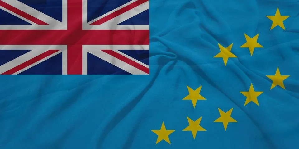 Tuvalu    Flag textile wave view Stock Illustration