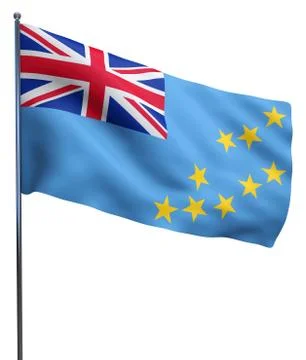 Tuvalu Flag Waving Stock Illustration