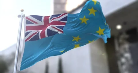 Tuvalu-flag-waving-seamless-loop-4k-60fps Stock Footage 331744422