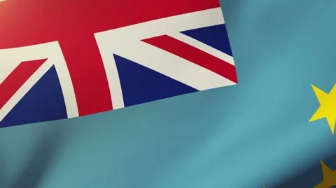 Tuvalu flag waving in the wind. Looping sun rises style.  Animation loop Video stock 48599391