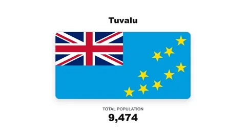 Tuvalu population count and national flag animation Stock Footage 346509015