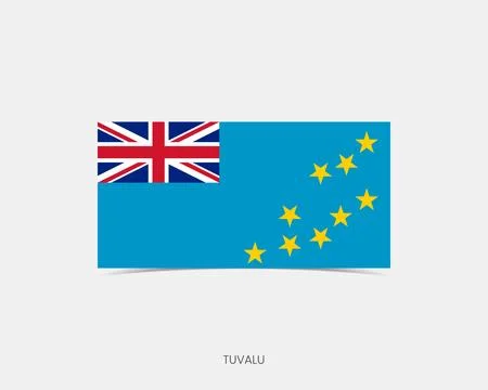 Tuvalu Rectangle flag icon with shadow. Stock Illustration