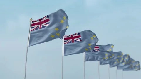 Tuvalu Row Of Flags Animation Stock-Footage 136267314