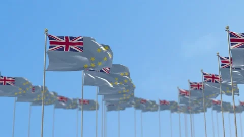 Tuvalu Row Of Flags Animation Video stock 148801925