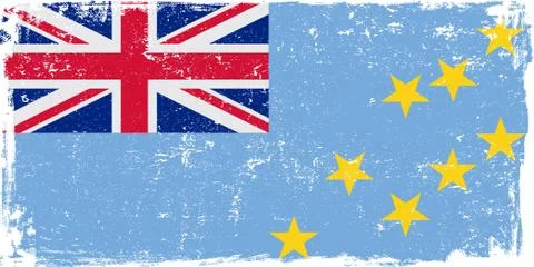 Tuvalu Vector Flag on White Stock Illustration