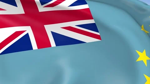 Tuvalu Waving Flag Background Loop Stock Footage 317845886