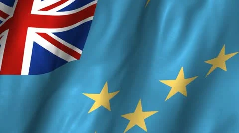 Tuvalu Waving Flag Stock Footage 12366392