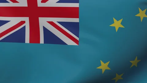 Tuvalu waving flag seamless loop animation 4k. Stock Footage 150717720