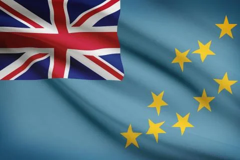 Tuvaluan flag blowing in the wind. part of a series. Stock-Illustration