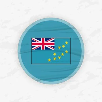 Tuvaluan Flag in a Circular Emblem Design, Abstract Round Sticker Illustratio Stock Illustration