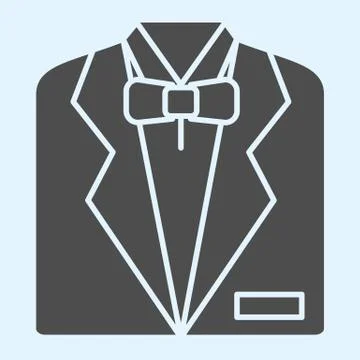 Tuxedo solid icon. Black mens jacket and bow tie. Wedding asset vector design 库存插图