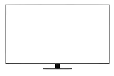 TV 4K flat screen lcd or oled, plasma realistic illustration, White blank HD  Stock Illustration