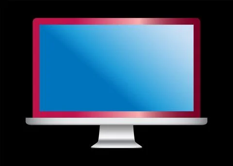 TV 4K flat screen lcd or oled, realistic plasma TV with stand. Stock Illustration