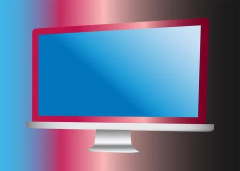 TV 4K flat screen lcd or oled, realistic plasma TV with stand. Stock Illustration