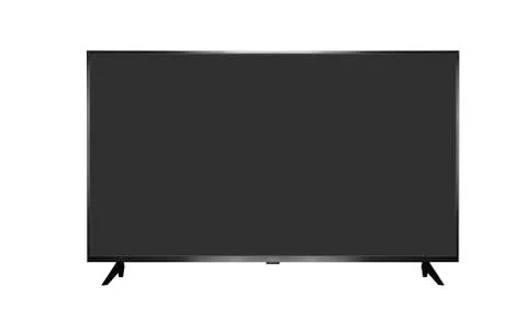 TV 4K flat screen lcd or oled, plasma. Black blank HD monitor isoalted on white. Stock Photos