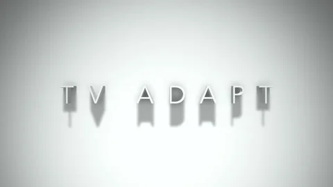 Tv adapt 3D title animation with shadows on a white background Stock Footage 297672827